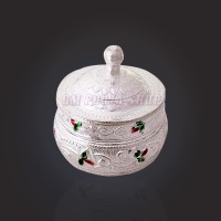 Saubhagyavati Kumkum Box in German Silver